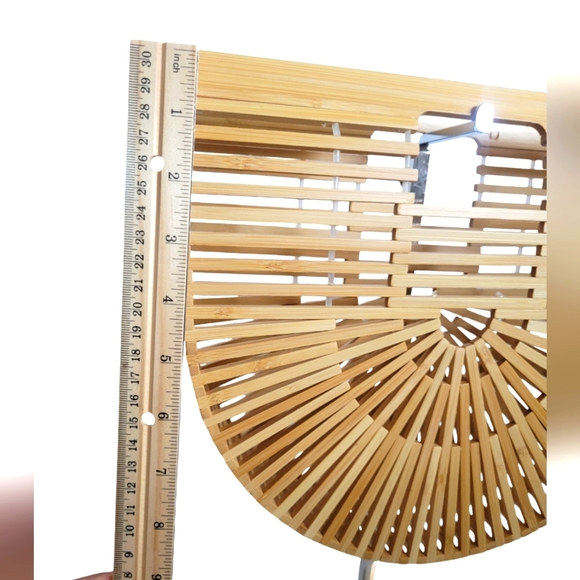 Medium Satchel Bamboo Vacation Beach summer handbag - Picture 3 of 10